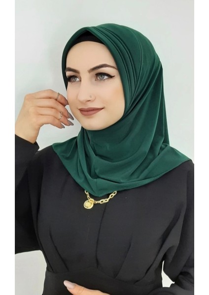 Takmatik Hazır Eşarp Hijap Zümrüt