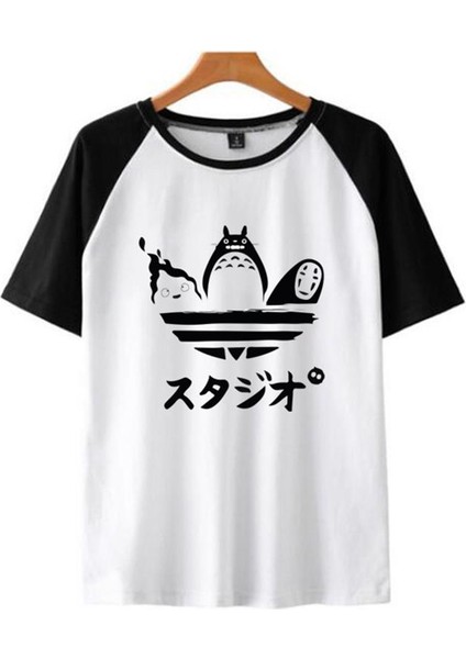 Totoro Friends Baskılı Reglan Kol Beyaz Oversize T-Shirt fiyatları