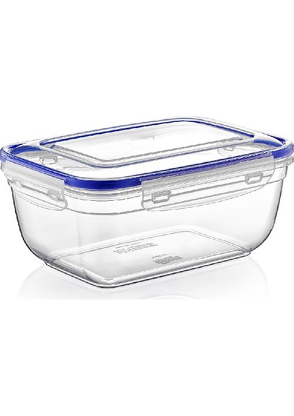 Cam Kalitesinde Ultra Lüks Pratikten Üretim 2500ML Sızdırmaz Contalı Dikdörtgen Saklama Kabı C690