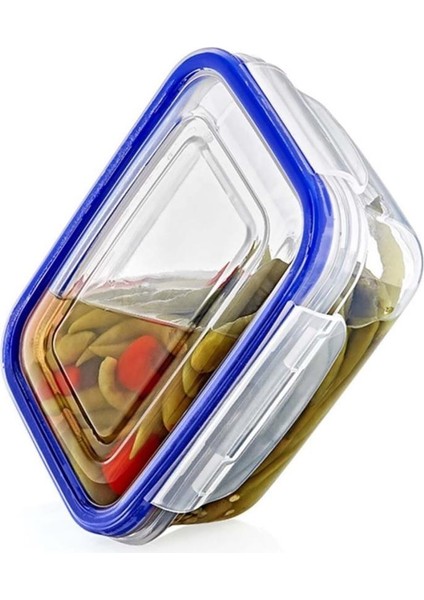 Cam Kalitesinde Ultra Lüks Pratikten Üretim 2500ML Sızdırmaz Contalı Dikdörtgen Saklama Kabı C690 fiyatları