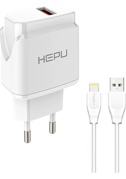 HP617L 2.1A Seyahat Şarj Aleti Usb-Lightning Kablo Set