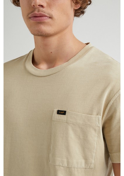 Lee Erkek Mavi Bisiklet Yaka Tişört