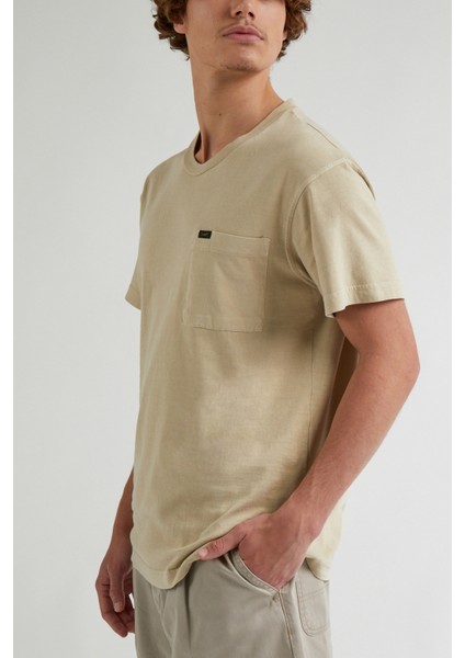 Lee Erkek Mavi Bisiklet Yaka Tişört modelleri