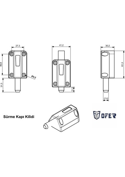 Ofer Sürme Kapılar Için Güvenlikli Emniyet Kilidi Yeni Tip fiyatları
