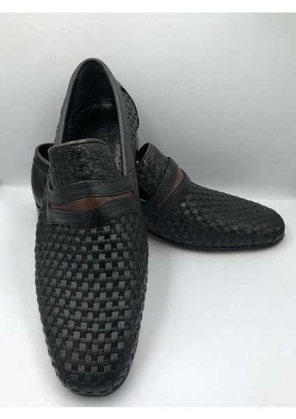 Moda Ayakkabı 5418 İçi Dışı Deri Kösele Taban Erkek Ayakkabı
