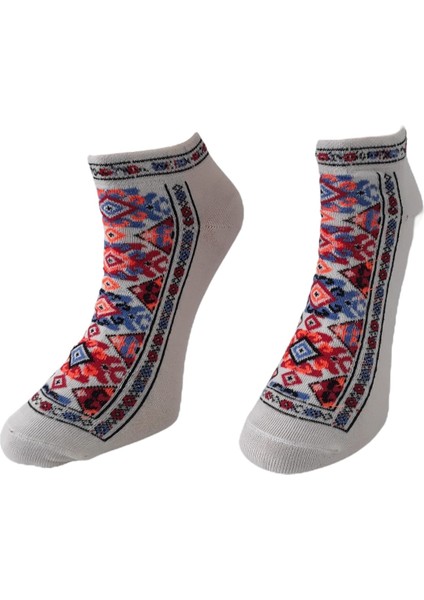 Kilim Desenli Patik Çorap 2 ADET