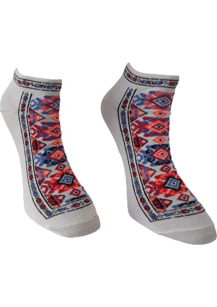 Kilim Desenli Patik Çorap 2 ADET