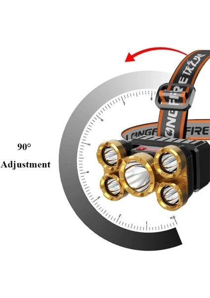 150W Ultra Güçlü LED Şarjlı 5 LED 5x Cree LED Kafa Feneri Avcı Feneri Balıkçı Kamp Feneri fiyatları