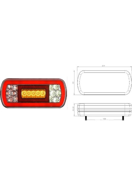 12V Neon LED Dikdörtgen Stop Lambası 4 Fonksiyonlu Park Stop Geri Sinyal 201706