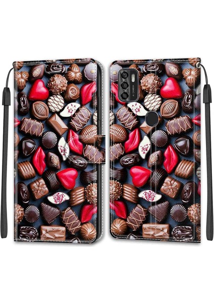 Zte Blade A7S 2020 C06 Kırmızı Dudak Çikolata Için Pu Kılıf (Yurt Dışından)