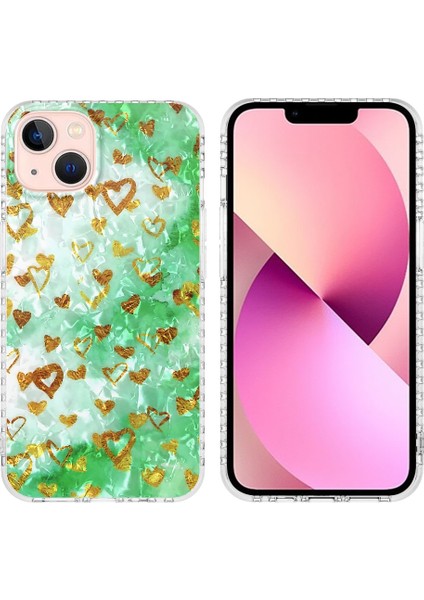 Iphone 13 Pro Gold Heart Için 2.0mm Hava Yastığı Tpu Telefon Kılıfı (Yurt Dışından)