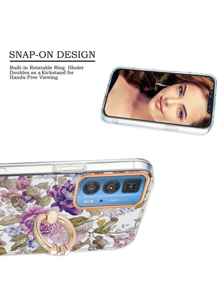 Motorola Moto Edge 20 Pro Mor Şakayık Için Çiçekler Tpu Kılıf (Yurt Dışından) modelleri