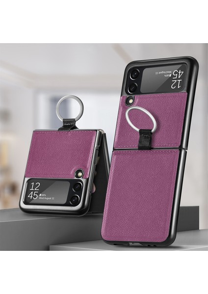 Samsung Galaxy Z Flip3 Için Litchi Desen Katlama Kılıfı 5g Mor (Yurt Dışından) modelleri