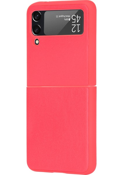 Samsung Galaxy Z Flip3 5g Kırmızı Için Düz Doku Telefon Kılıfı (Yurt Dışından)