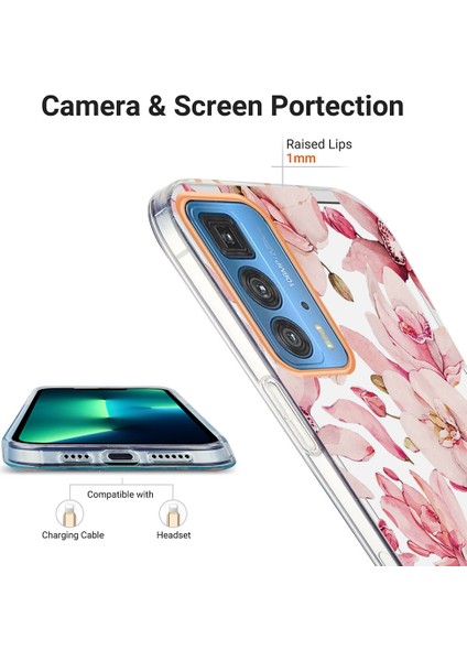 Motorola Moto Edge 20 Pro Pink Gardenia Için Çiçekler Tpu Kılıf (Yurt Dışından) fırsatları