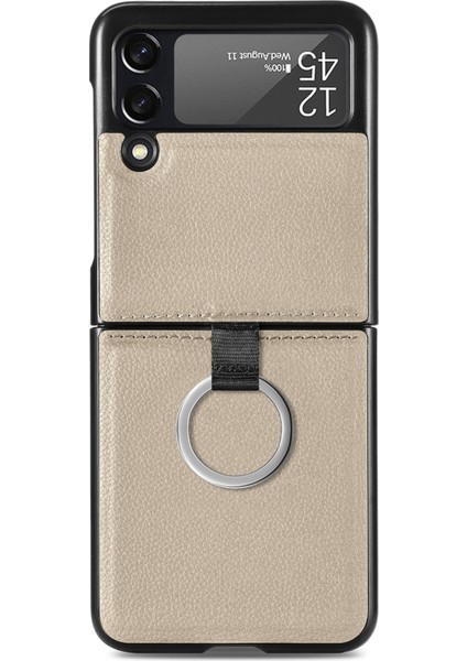 Samsung Galaxy Z Flip3 5g Gri Için Litchi Desen Katlama Kutusu (Yurt Dışından)