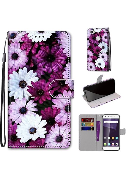 Zte Blade A6 / A6 Çapraz Doku Kılıfı Chrysantemum Pembe Beyaz Mor (Yurt Dışından) fırsatları