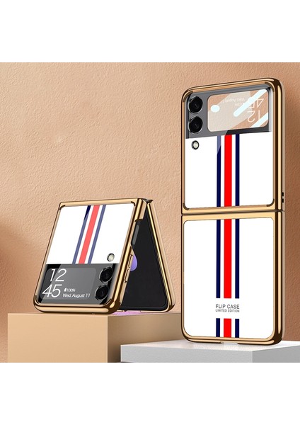 Samsung Galaxy Z Flip3 5g Için Gkk Kaplama Cam Telefon Kılıfı Özel Beyaz (Yurt Dışından)