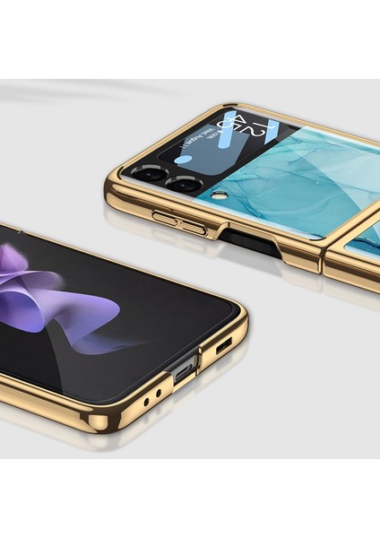 Samsung Galaxy Z Flip3 Için Gkk Kaplama Cam Telefon Kılıfı 5g Göl Mavisi (Yurt Dışından)
