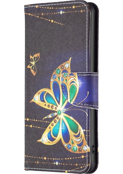 Xiaomi Poco M4 Pro Big Butterfly Için Renkli Çizim Deri Kılıf (Yurt Dışından)