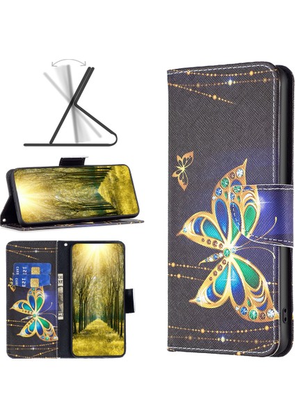 Xiaomi Poco M4 Pro Big Butterfly Için Renkli Çizim Deri Kılıf (Yurt Dışından) fiyatları