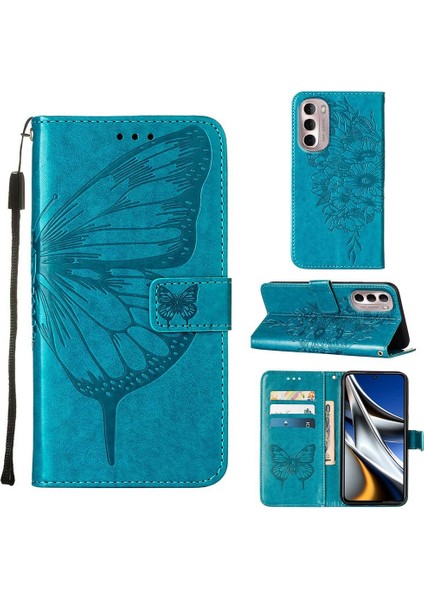 Motorola Moto G Stylus 4g 2022 Mavi Için Kabartmalı Kasa (Yurt Dışından)