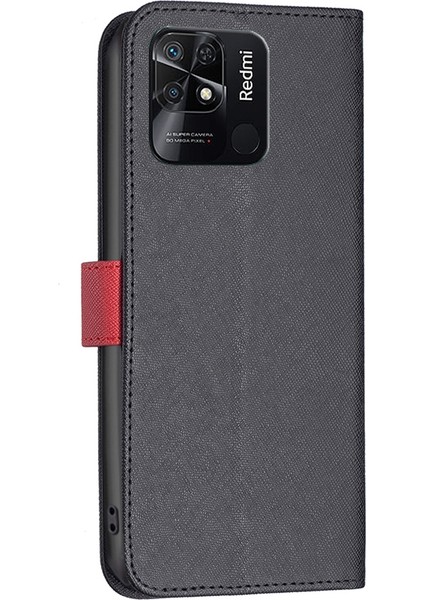 Xiaomi Redmi 10C Siyah Için Çapraz Deri Kılıf (Yurt Dışından)