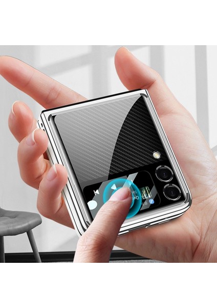 Samsung Galaxy Z Flip3 Için 5g Gkk Elektrapılaştırma Cam Kasası Örgülü Siyah (Yurt Dışından) modelleri