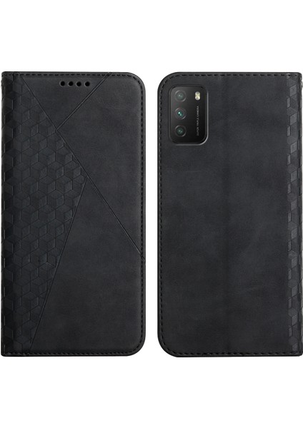 Xiaomi Poco M3 / Redmi 9t Siyah Için Cilt Fe Manyetik Kasası (Yurt Dışından)