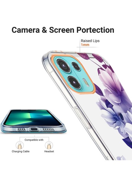 Motorola Moto Edge 20 Mor Begonya Için Çiçekler Tpu Kılıfı (Yurt Dışından) fırsatları