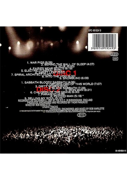 Black Sabbath – Reunion – 2 CD Boxset fiyatları