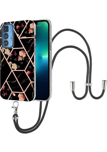 Motorola Edge 20 Pro Black Flower Için Tpu Telefon Kılıfı (Yurt Dışından)