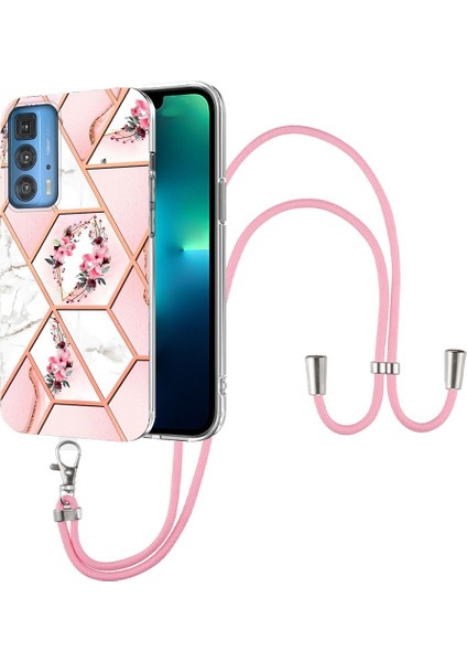 Motorola Edge 20 Pro Pembe Çiçek Için Tpu Telefon Kılıfı (Yurt Dışından)