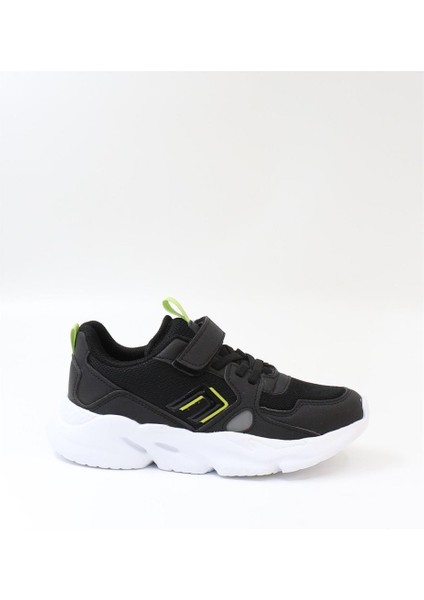 Tokyo Siyah Yeşil Cırtlı Anatomik Erkek Çocuk Spor Ayakkabı