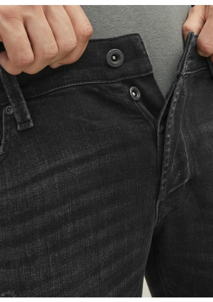 Normal Bel Slim Fit Siyah Erkek Denim Pantolon 12219593_JJIGLENN Jjblaır Ge 802 No fiyatları