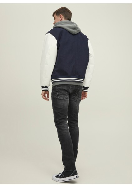 Normal Bel Slim Fit Siyah Erkek Denim Pantolon 12219593_JJIGLENN Jjblaır Ge 802 No modelleri