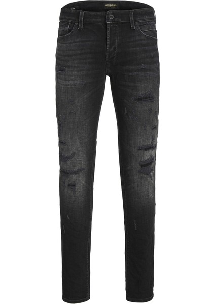 Normal Bel Slim Fit Siyah Erkek Denim Pantolon 12219593_JJIGLENN Jjblaır Ge 802 No indirimleri