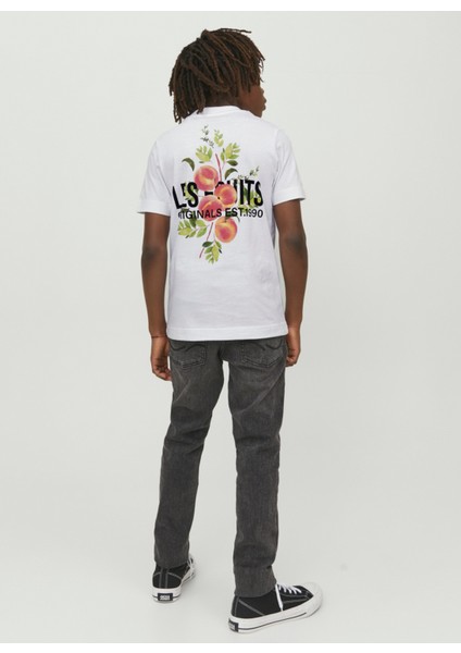 Jack & Jones Desenli Kırık Beyaz Erkek Çocuk T-Shirt 1223082610