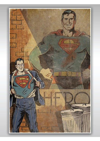 Superman Poster 40X60CM Afiş - Kalın Poster Kağıdı Dijital Baskı