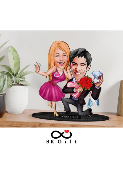 Kişiye Özel Sevgililer Karikatürlü Ahşap Biblo, Sevgililer Günü Hediyesi, Doğum Günü Hediyesi, Yıl Dönümü Hediyesi-9