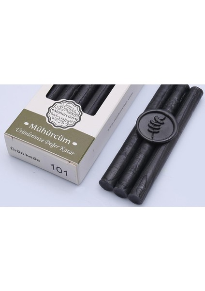 Mühür Mumu Çubuk 11MMX120MM 10 Lu Paket Model: 101 Kömür Siyah