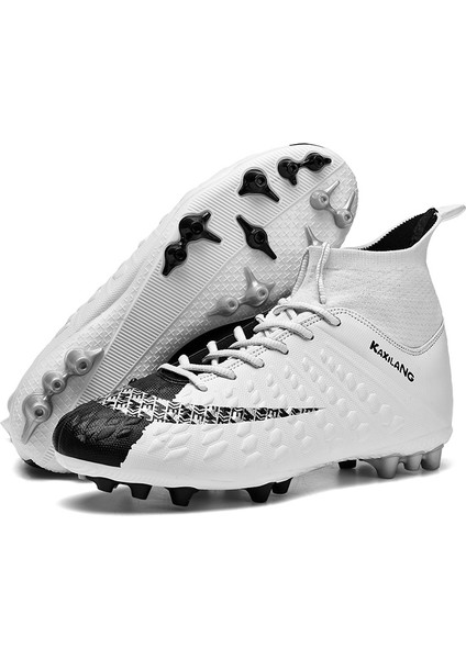 Erkekler Futbol Ayakkabıları Fg Ayak Bileği Krampon Erkek Açık Bağcıklı Yüksek Üst Eğitim Maç Sneaker (Yurt Dışından)