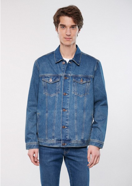 Erkek Drake Vintage Comfort Jean Mavi Ceket 010143-28013