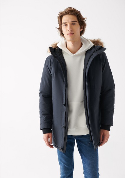 Erkek Kapüşonlu Gri Parka 010463-34332