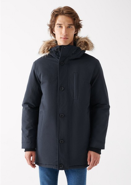 Erkek Kapüşonlu Gri Parka 010463-34332