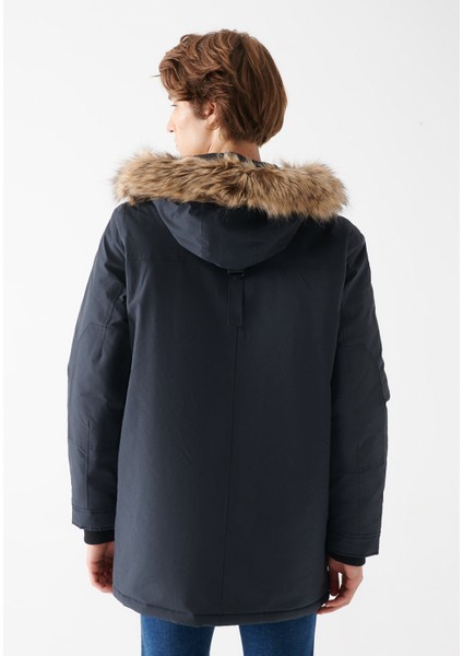 Erkek Kapüşonlu Gri Parka 010463-34332