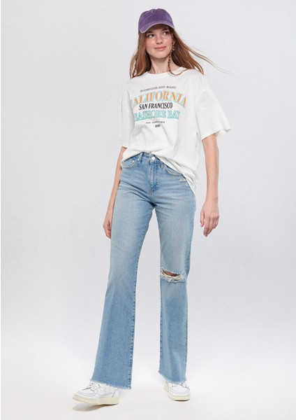 Kadın Barcelona Puslu Mavi Street Jean Pantolon 101047-32260 fiyatları