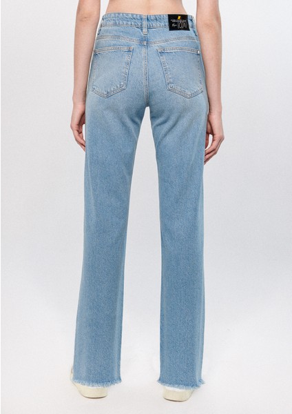 Kadın Barcelona Puslu Mavi Street Jean Pantolon 101047-32260 fırsatları