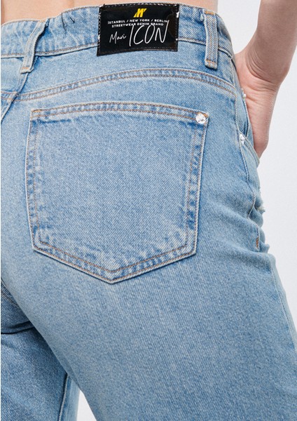 Kadın Barcelona Puslu Mavi Street Jean Pantolon 101047-32260