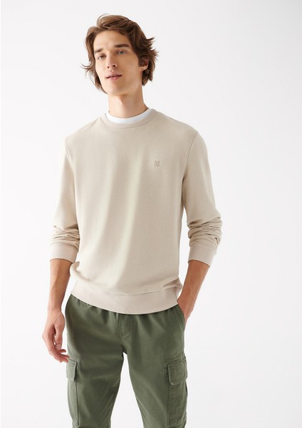Bisiklet Yaka Bej Basic Sweatshirt 065751-35111 fiyatları